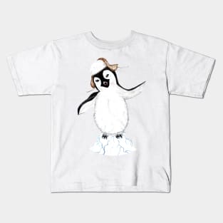 Cartoon penguin on iceberg Kids T-Shirt